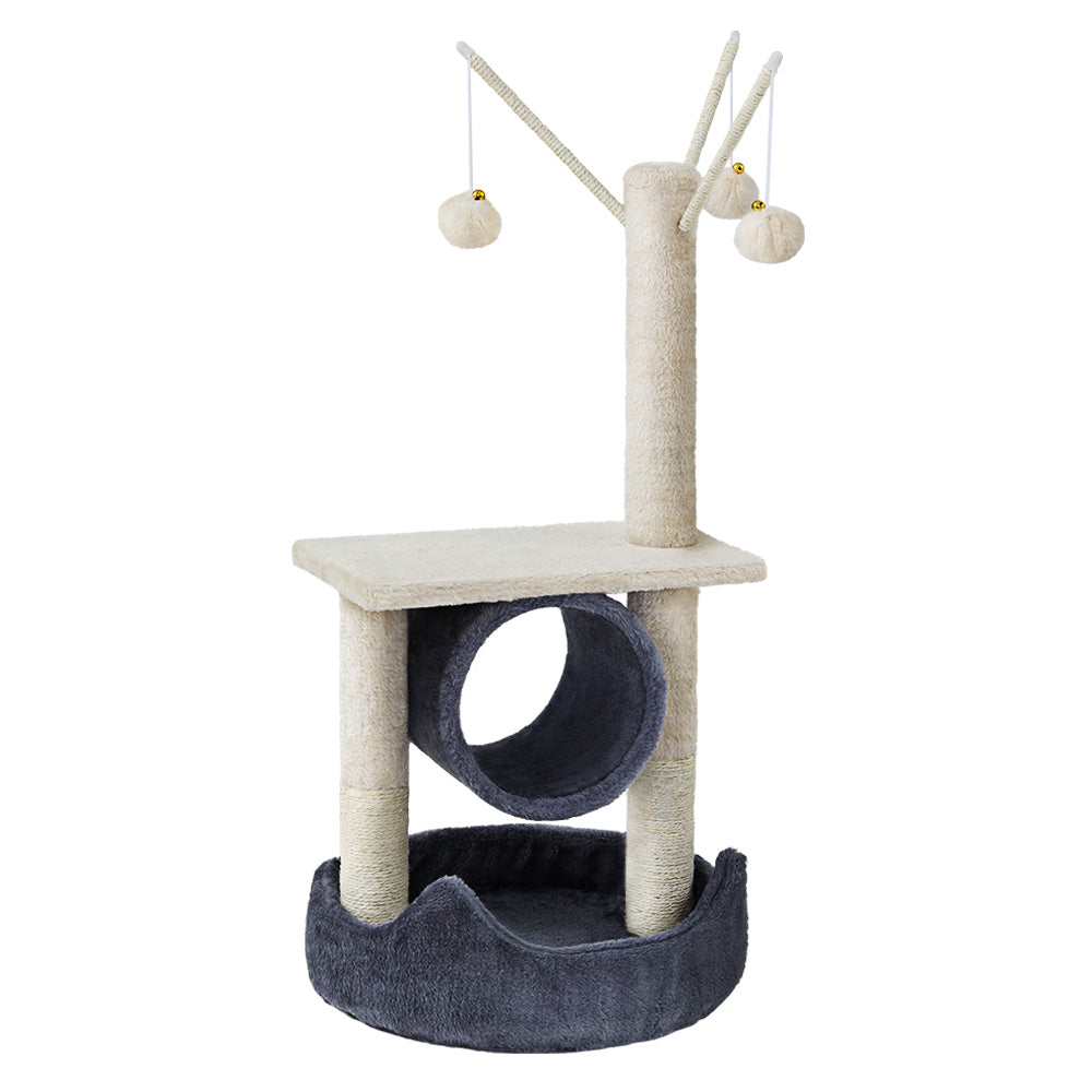 Cat Tree Scratching Post Scratcher Tower Hanging Toys 76cms