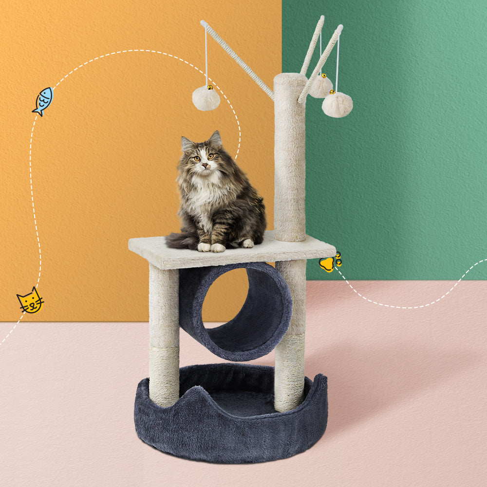 Cat Tree Scratching Post Scratcher Tower Hanging Toys 76cms