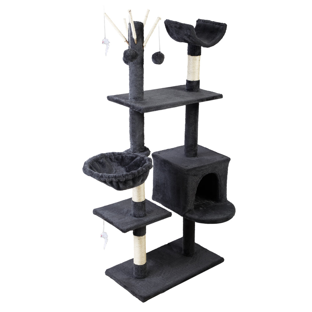 Cat Tree Scratching Post Scratcher Tower Wood 140cms