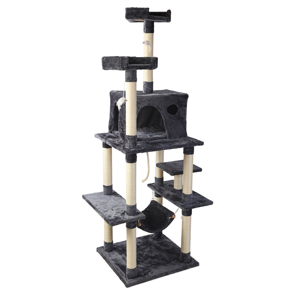 Cat Tree Scratching Post Scratcher Tower Wood 184cms
