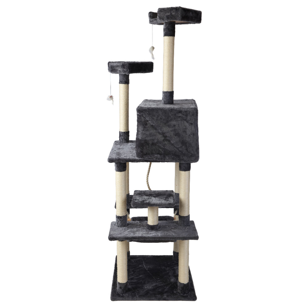 Cat Tree Scratching Post Scratcher Tower Wood 184cms