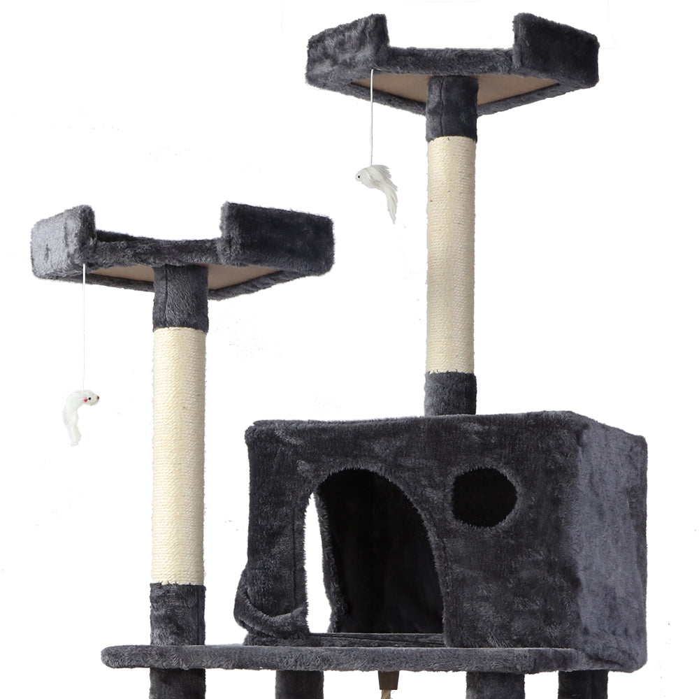 Cat Tree Scratching Post Scratcher Tower Wood 184cms