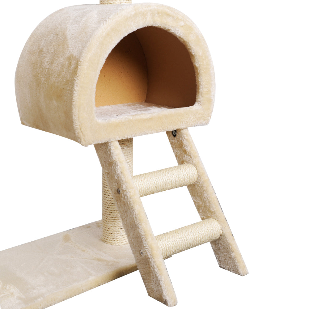 Cat Tree Trees Scratching Post Scratcher Bed Beige 100cm