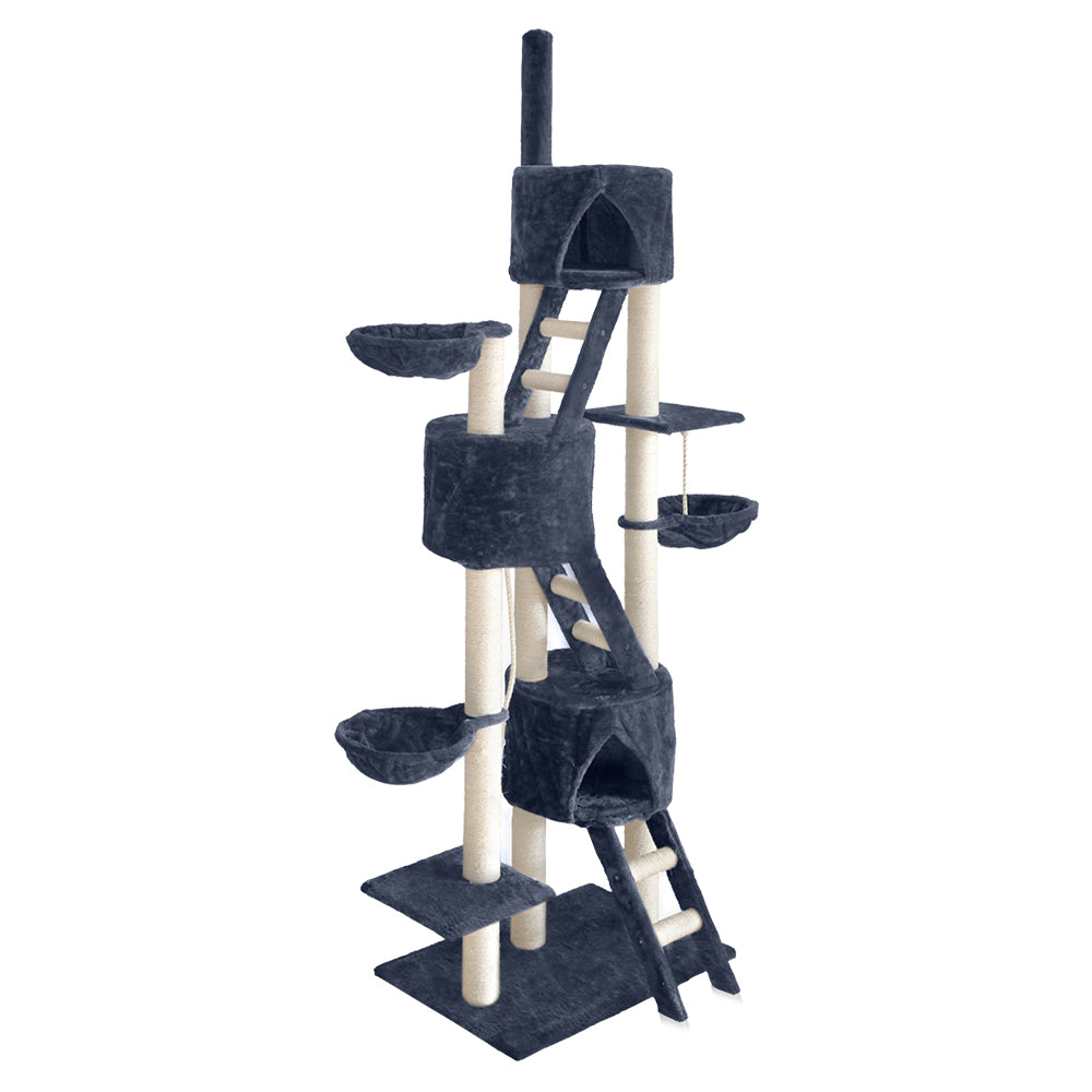 Cat Tree Trees Scratching Post Scratcher Tower Grey 244cm