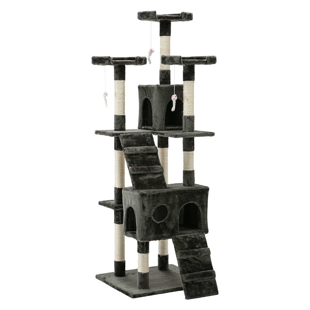 Cat Tree Scratching Post Scratcher Tower Wood 180cms