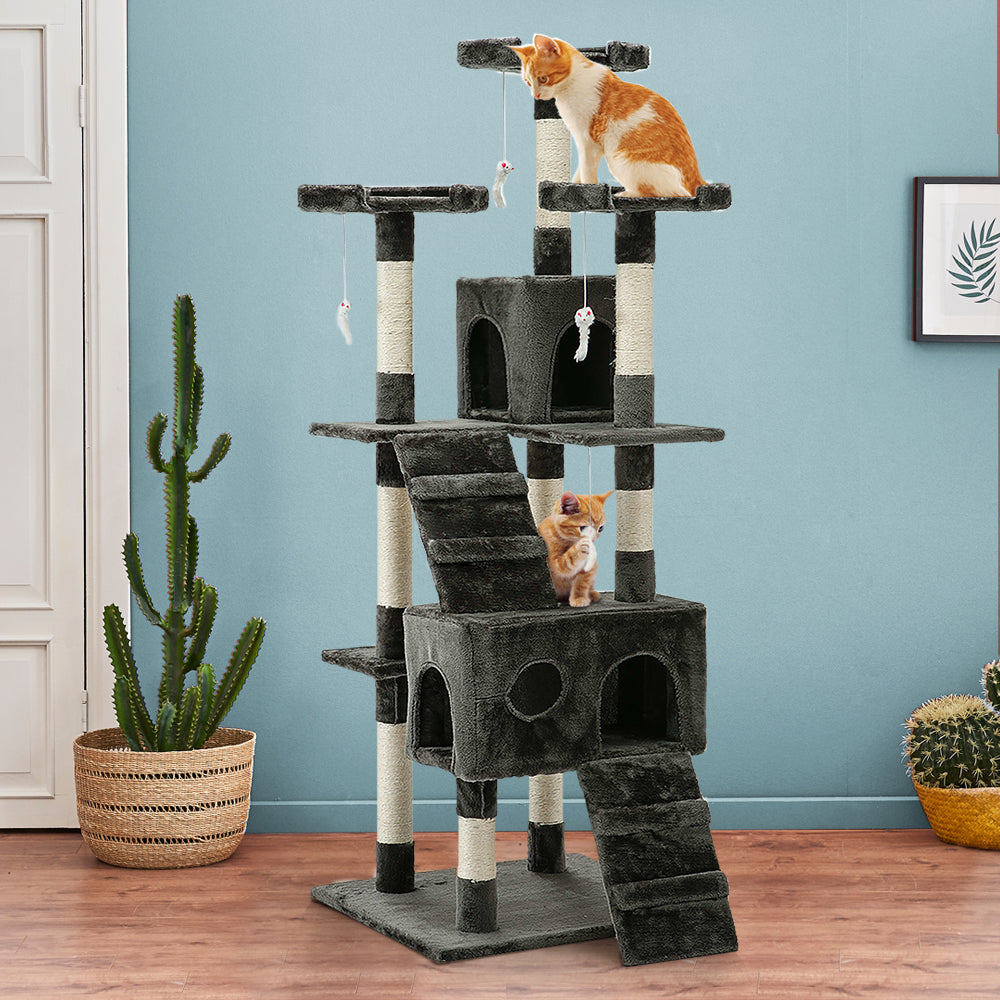 Cat Tree Scratching Post Scratcher Tower Wood 180cms
