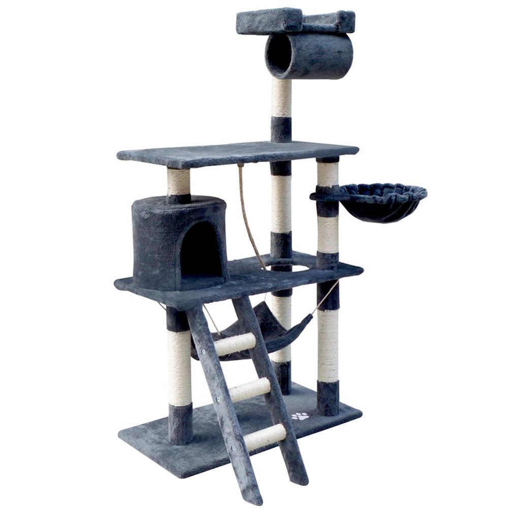 Cat Tree Scratching Post Scratcher Tower Wood 141cm