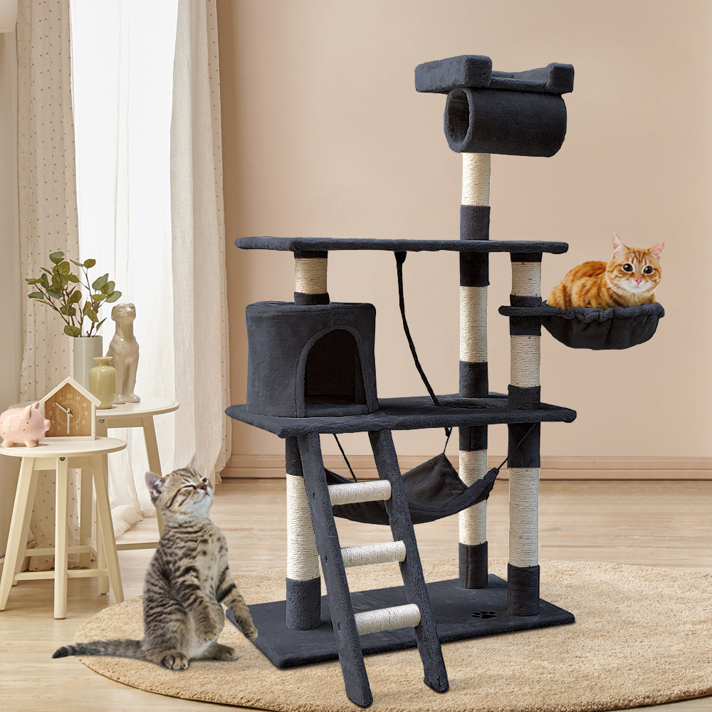 Cat Tree Scratching Post Scratcher Tower Wood 141cm