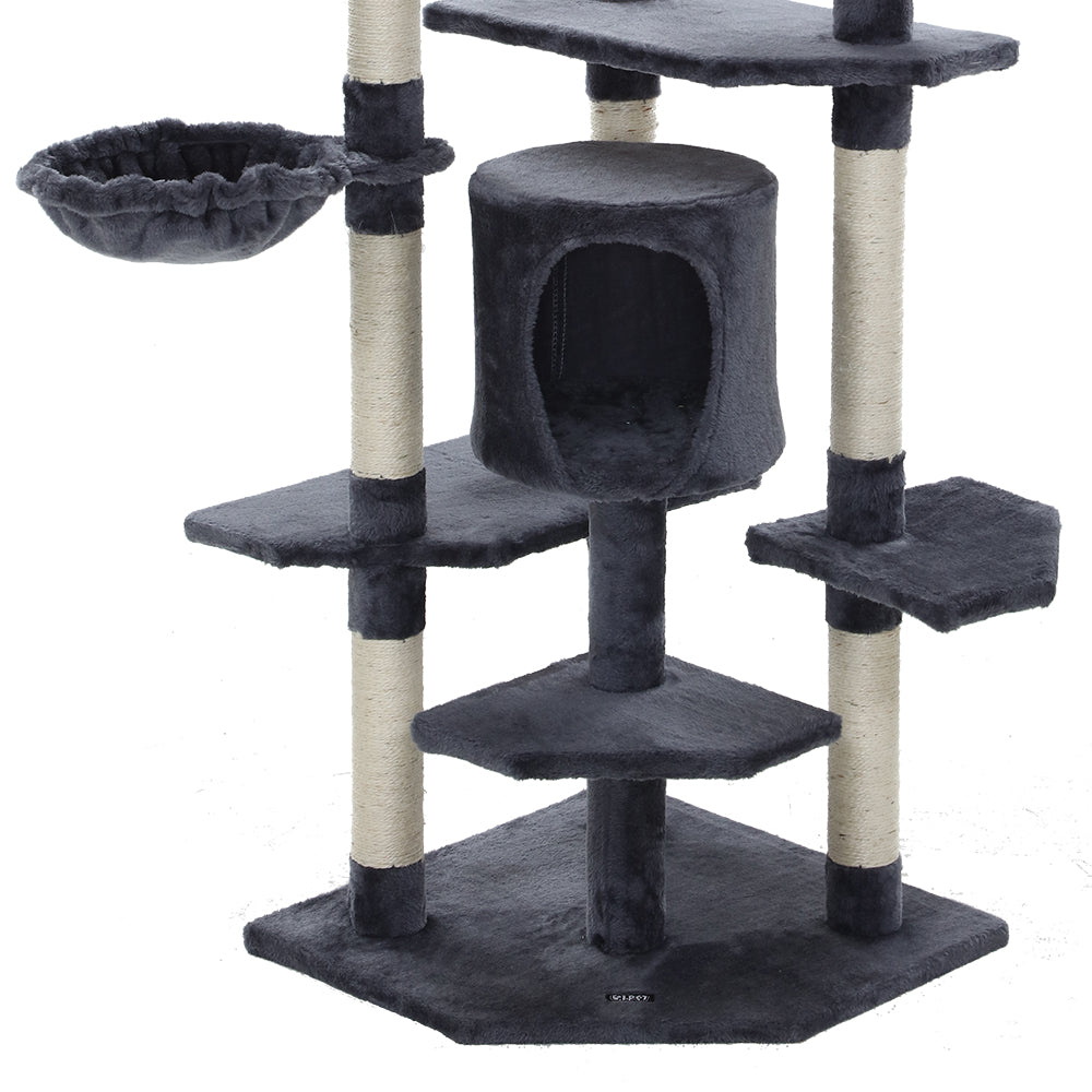 Cat Tree Scratching Post Scratcher Tower Wood 203cms