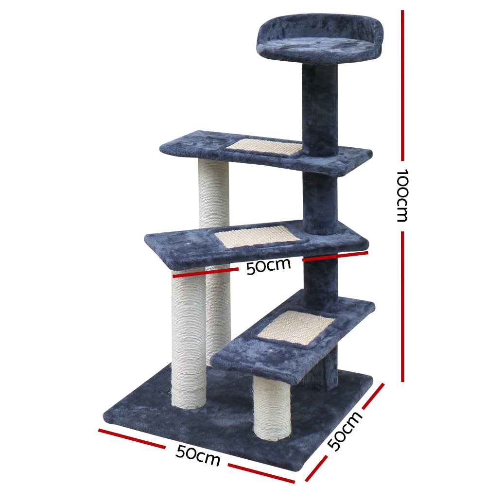 Cat Tree Scratching Post Scratcher Tower Steps 100cms