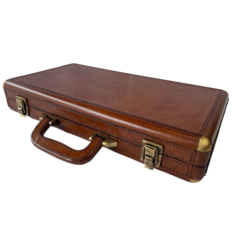 Poker Game With Leather Suitcase