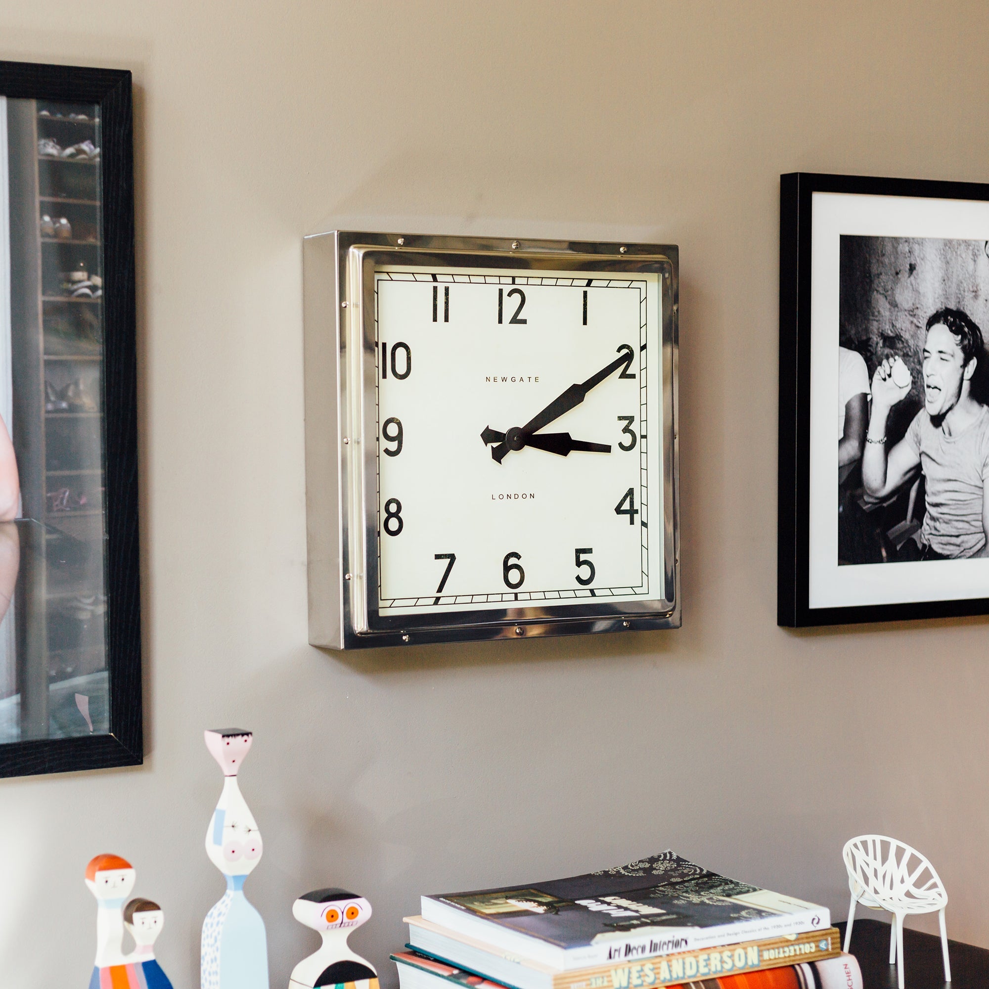 Newgate Quad Wall Clock Chrome