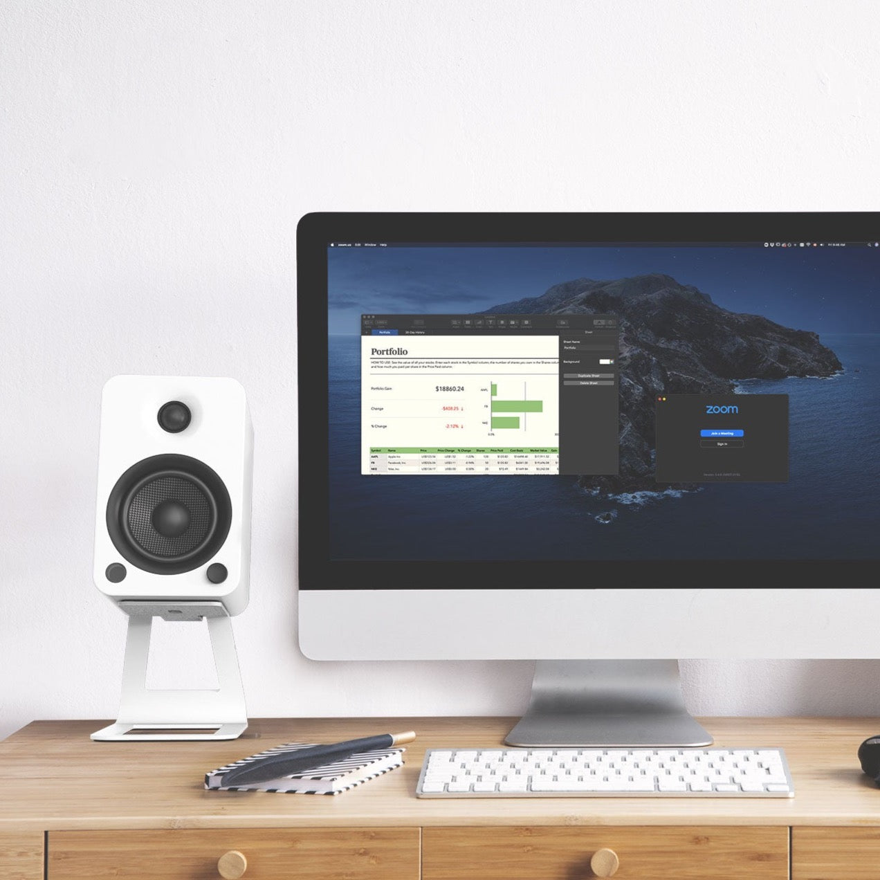 Kanto YU4 140W Powered Bookshelf Bluetooth Speakers with Phono Preamp - Pair, Matte White