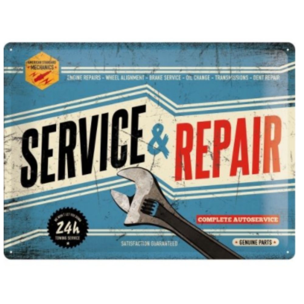 Service & Repair Metal Sign