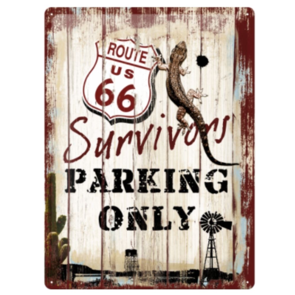 Route 66 Survivor Parking Only Metal Sign