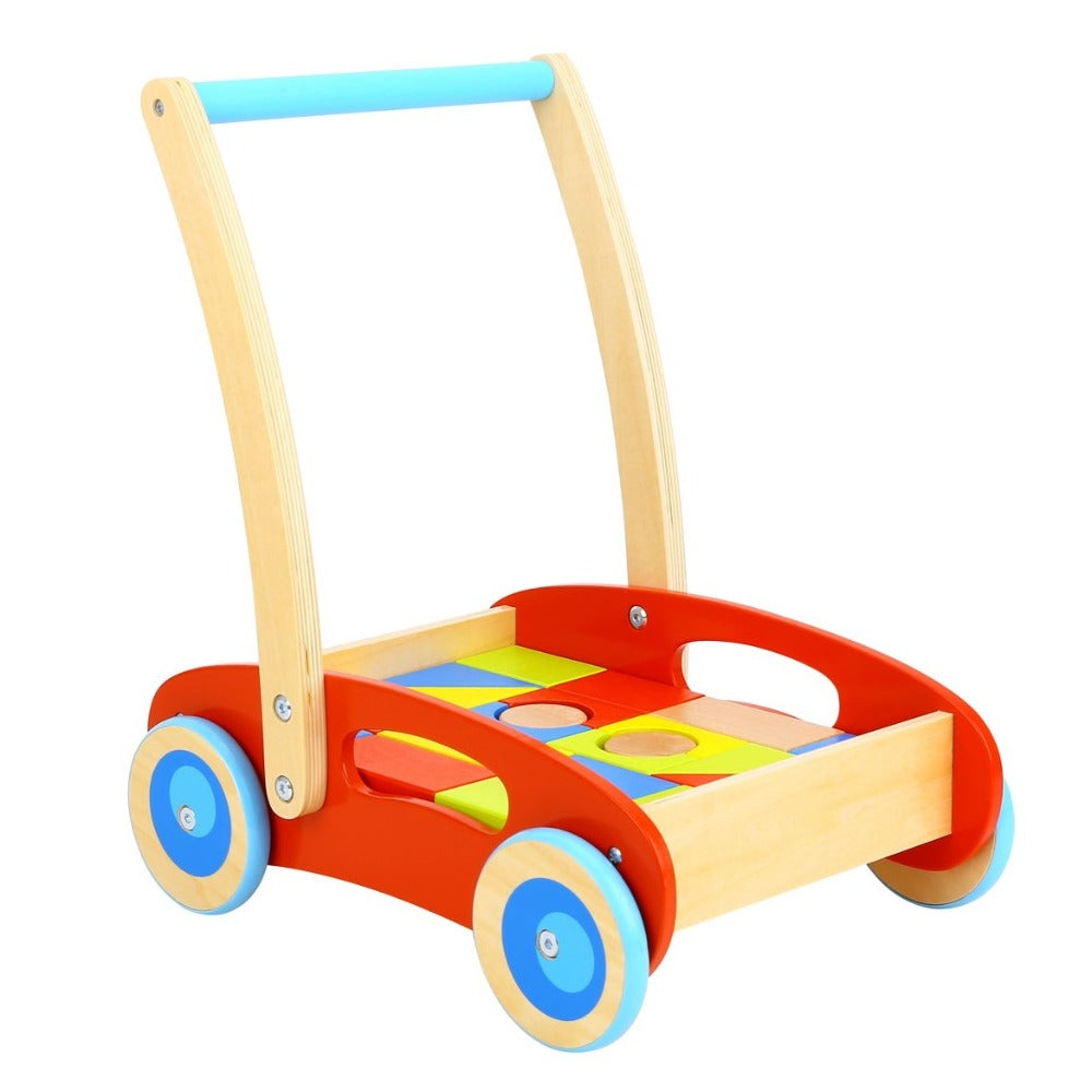 Toddlers Baby Walker With Blocks Play Set