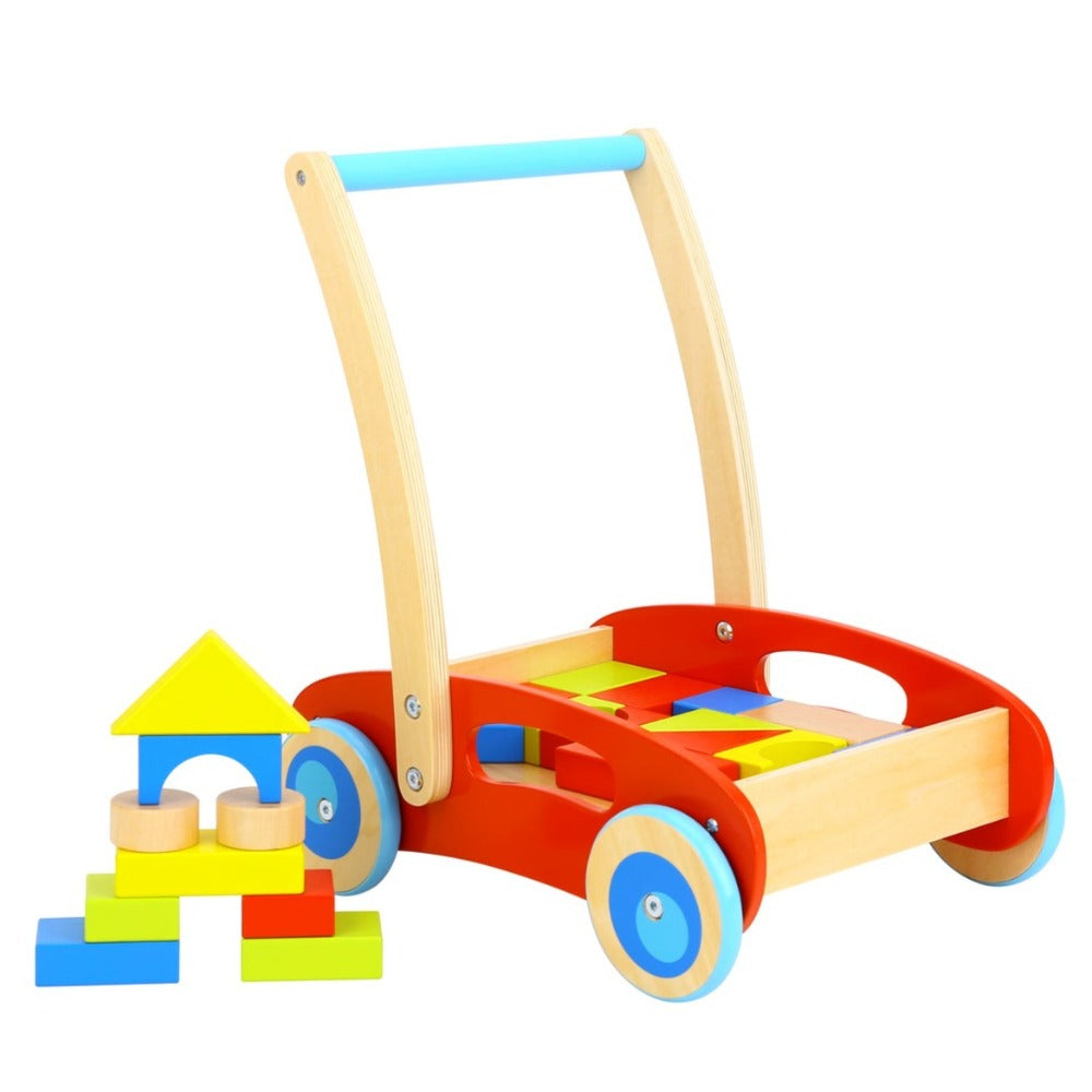 Toddlers Baby Walker With Blocks Play Set