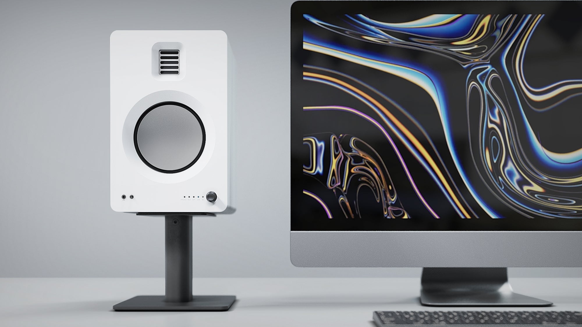 Kanto TUK 260W Powered Bookshelf Bluetooth Speakers - Pair, Matte White