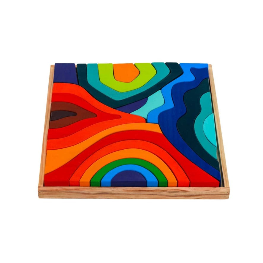 Abstract Shapes 23 Pcs Wooden Building Set