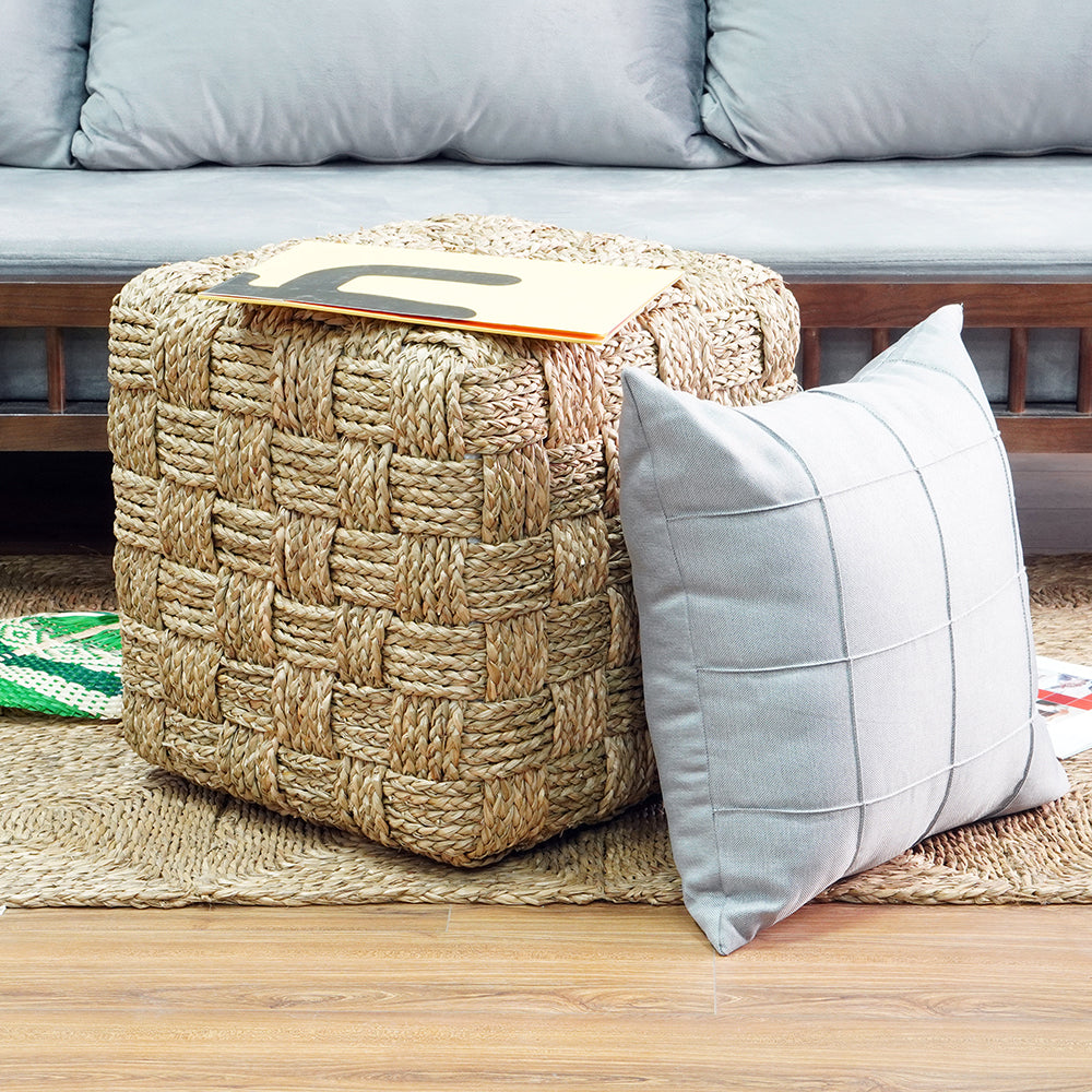 Square Seagrass Ottoman