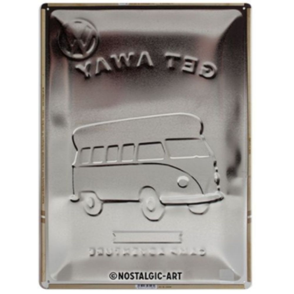 VW Bulli Let's Get Away Metal Sign