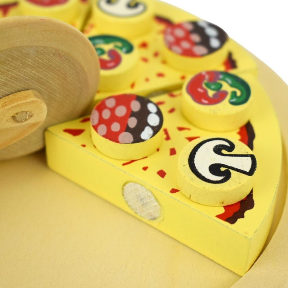 Wooden Pizza With Cutter Kids Playset
