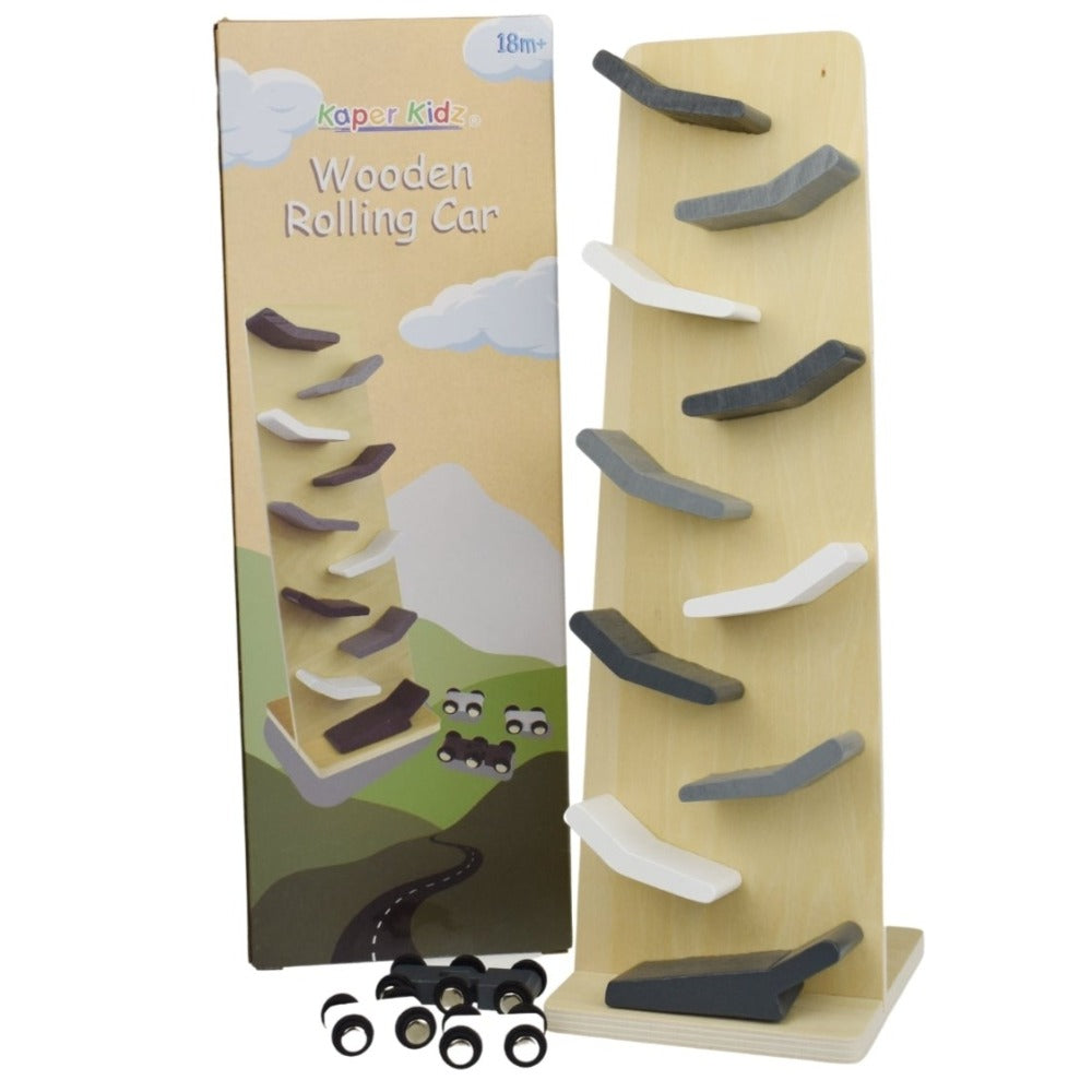 Rolling Wooden Cars Toddlers Game