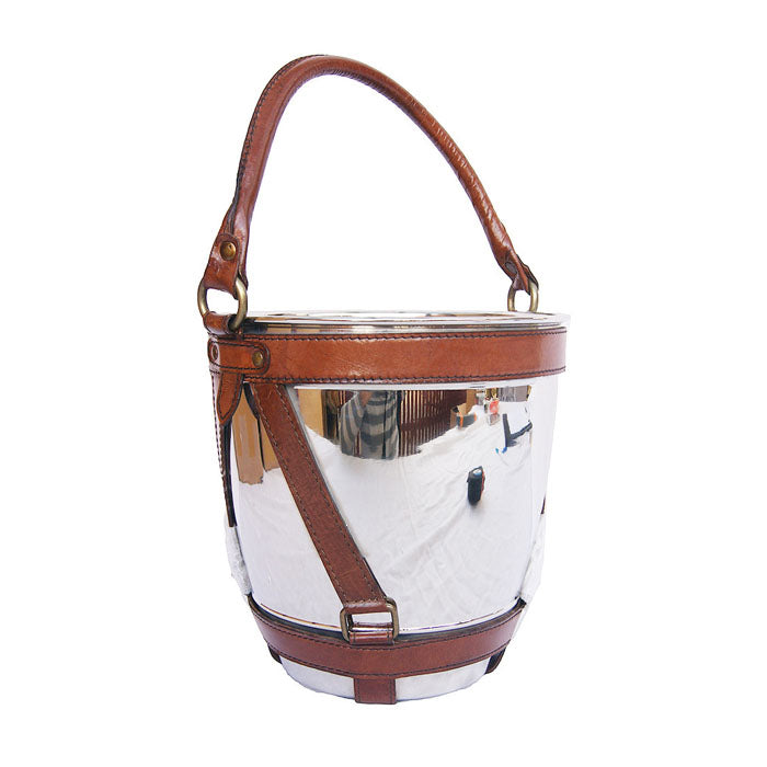 Ice Bucket With Leather Handle (Available in 2 Colors)