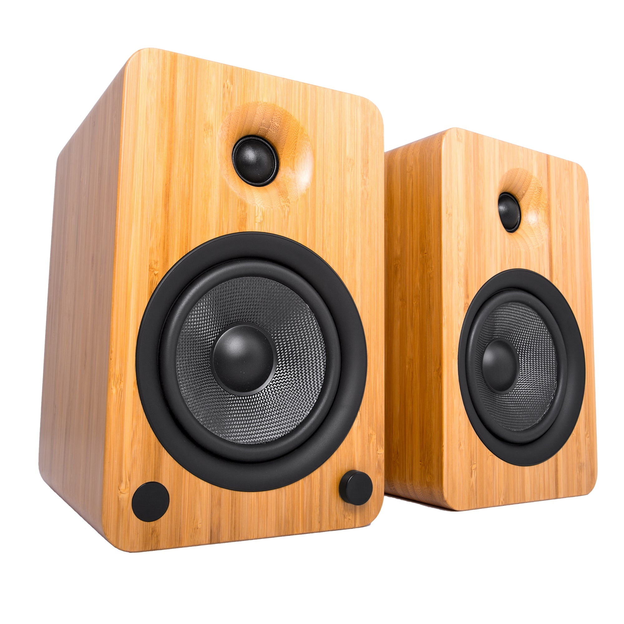 Kanto YU6 200W Powered Bookshelf Bluetooth Speakers with Phono Preamp - Pair, Bamboo