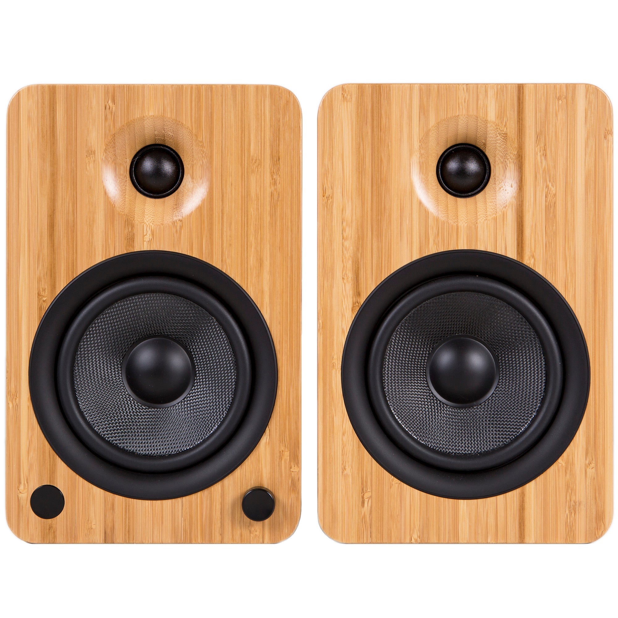 Kanto YU6 200W Powered Bookshelf Bluetooth Speakers with Phono Preamp - Pair, Bamboo