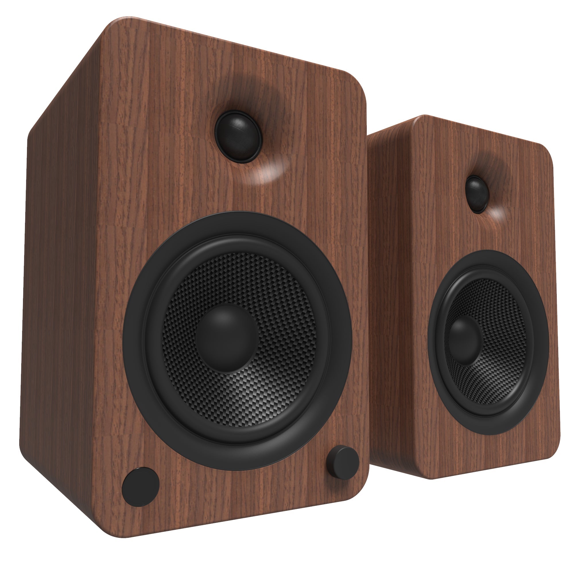 Kanto YU6 200W Powered Bookshelf Bluetooth Speakers with Phono Preamp - Pair, Walnut