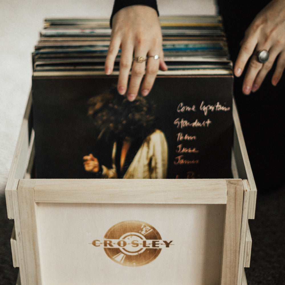 Crosley Mercury Turntable - Black + Crosley Record Storage Crate BUNDLE