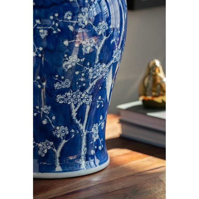 Blossom-Patterned Decorative Ginger Jar