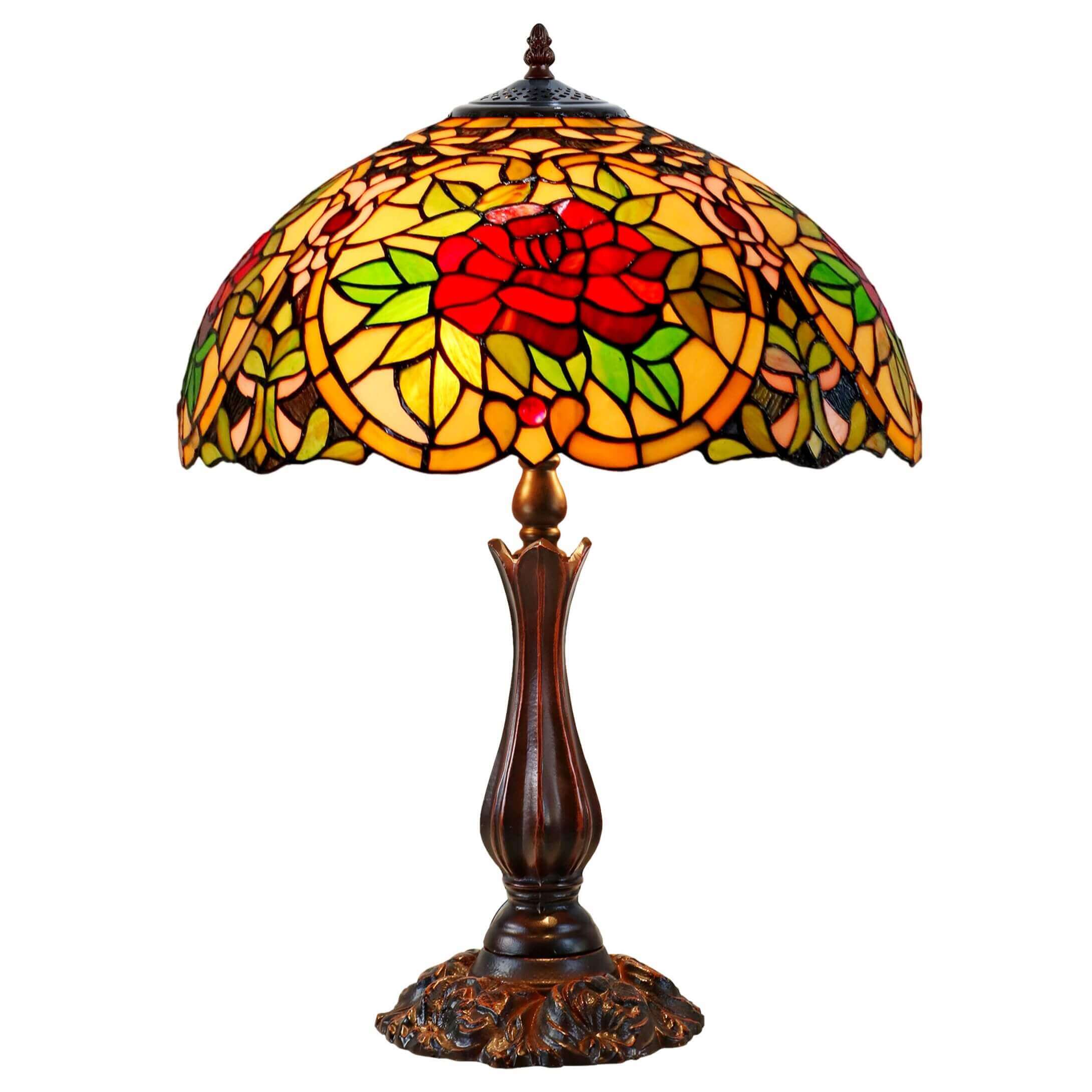 4 Roses Tiffany Stained Glass Table Lamp (Available in 2 Sizes)