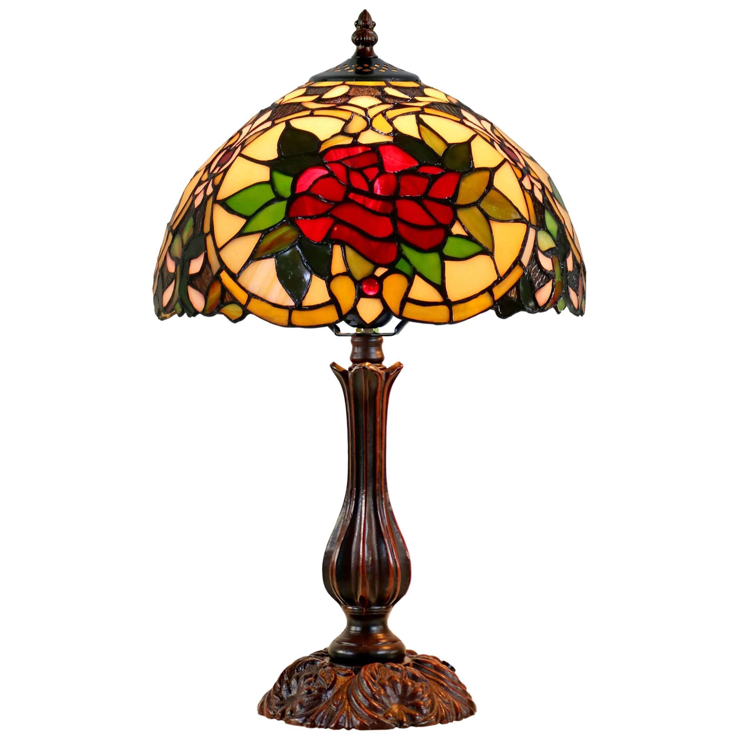 4 Roses Tiffany Stained Glass Table Lamp (Available in 2 Sizes)