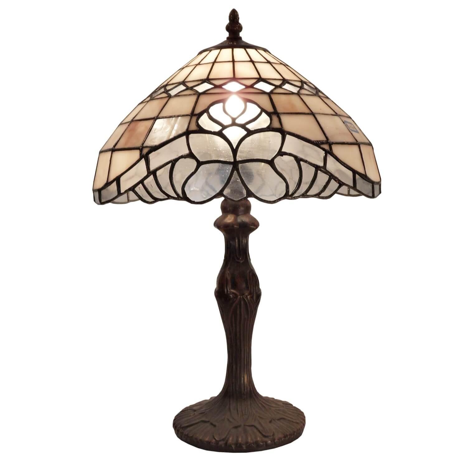 Creamy Tiffany Stained Glass Table Lamp (Available in 3 Sizes)