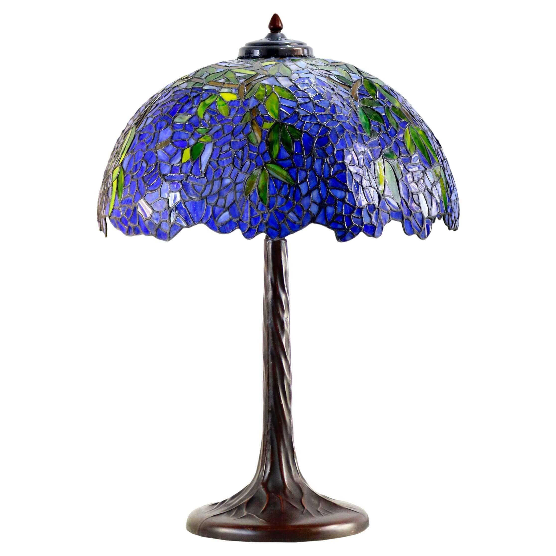 Green Leaves Tiffany Stained Glass Table Lamp (Available in 2 Sizes)