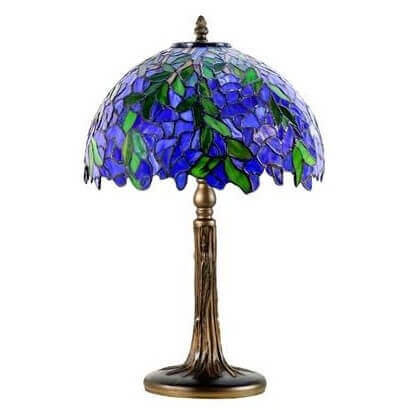 Green Leaves Tiffany Stained Glass Table Lamp (Available in 2 Sizes)