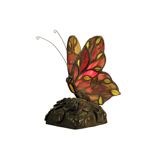 Leafy Wing Butterfly Tiffany Shade Table Lamp (Available in 3 Colors)