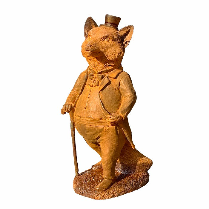 Outdoor Cast Iron Dapper Fox Statue (Available in 2 Sizes)
