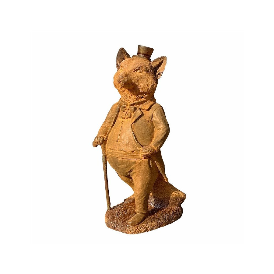 Outdoor Cast Iron Dapper Fox Statue (Available in 2 Sizes)