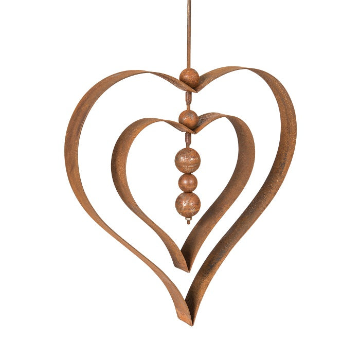 Rustic Heart Orb Outdoor Hanging Ornament (Available in 2 sizes)