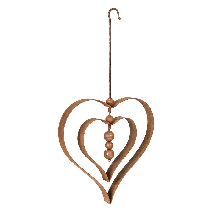 Rustic Heart Orb Outdoor Hanging Ornament (Available in 2 sizes)