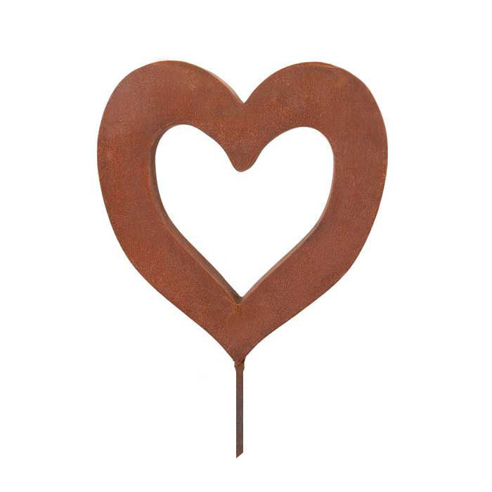 Rustic Metal Heart Stake Outdoor Decor (Available In 2 Sizes)