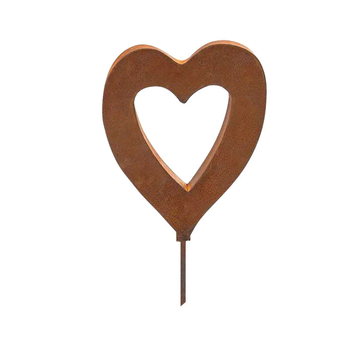 Rustic Metal Heart Stake Outdoor Decor (Available In 2 Sizes)