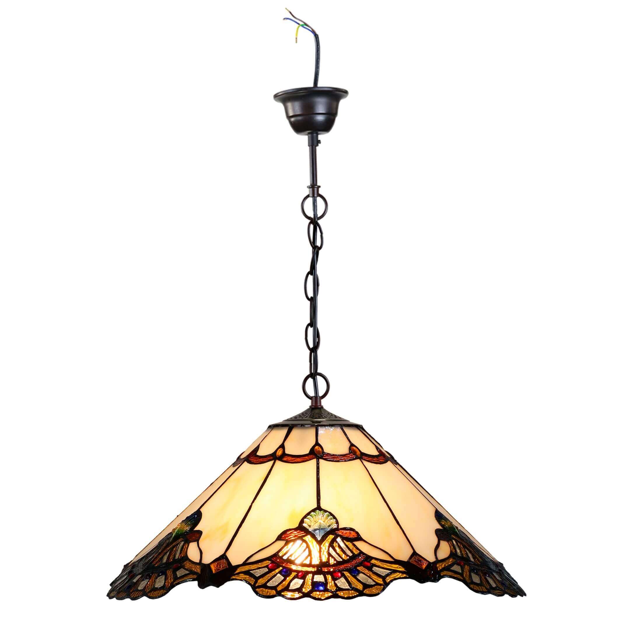 Triangle Aurora Tiffany Glass Hanging Lamp (Available in 4 Colors)