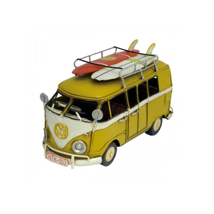 VW Kombi Van with 2 Surfboards Decor 20cms (Available in 3 Colors)