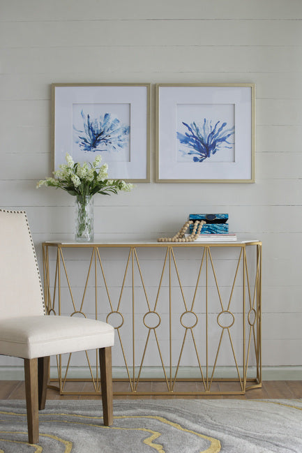 Abstract Blue Coral Framed Prints Set of 2