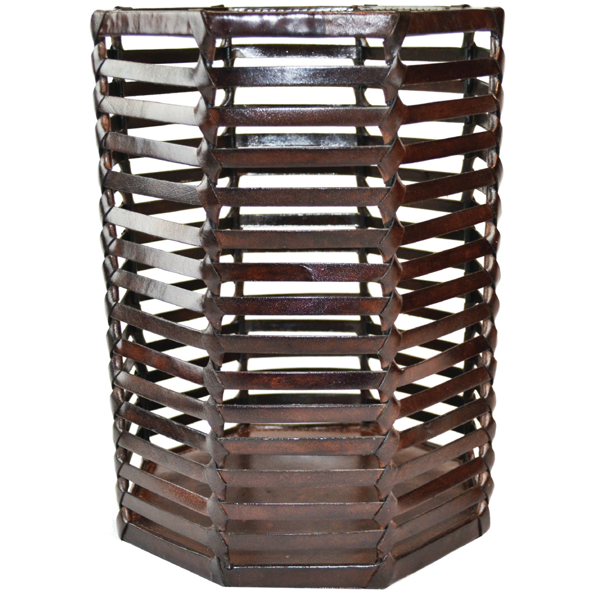 Artisanal Leather Waste Bin (2 Colors to Choose)