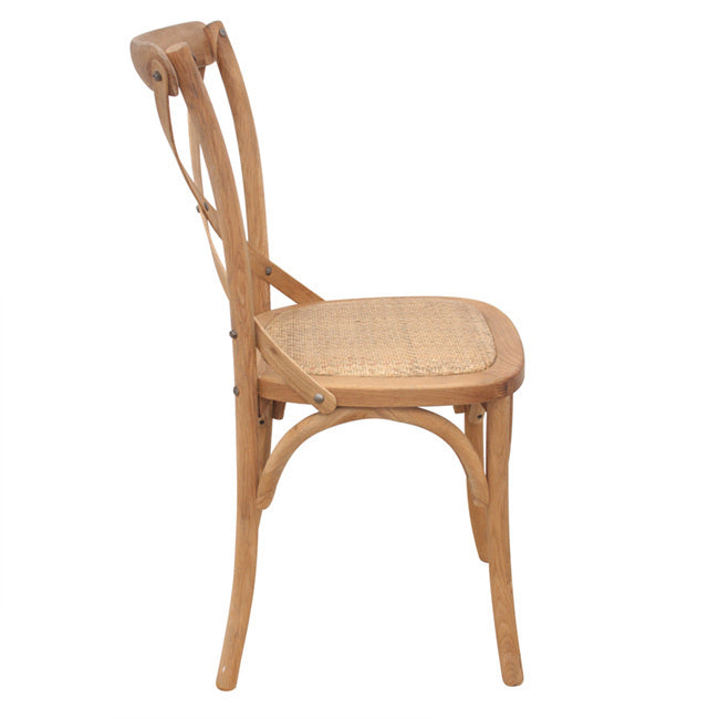 Crossback Rattan Dining Chair - Natural Bentwood